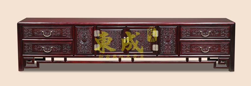 东成红木莲花电视柜
