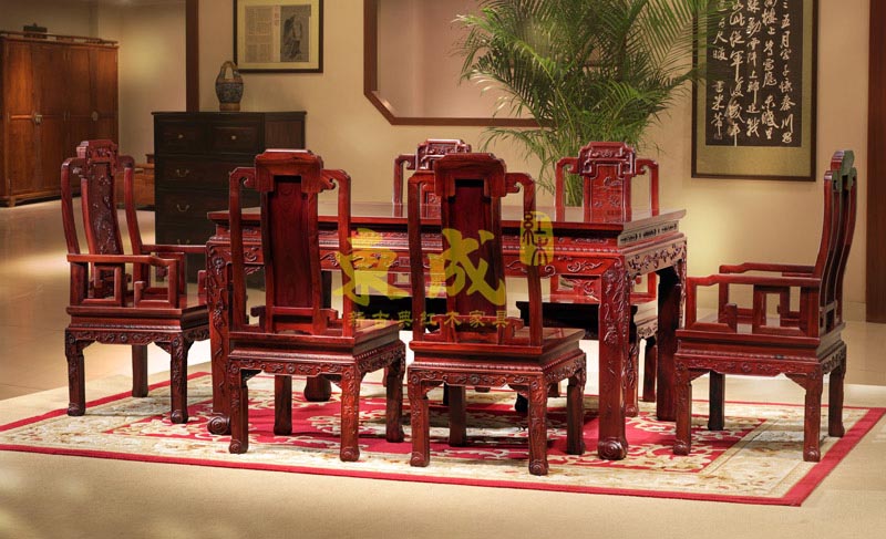 东成红木如意宝座餐台
